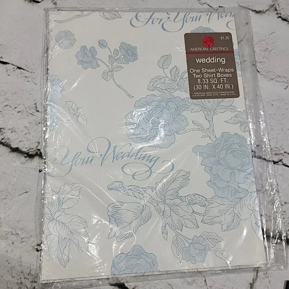Vintage Wedding Wrapping Paper Lot‎ of 3 New Packages